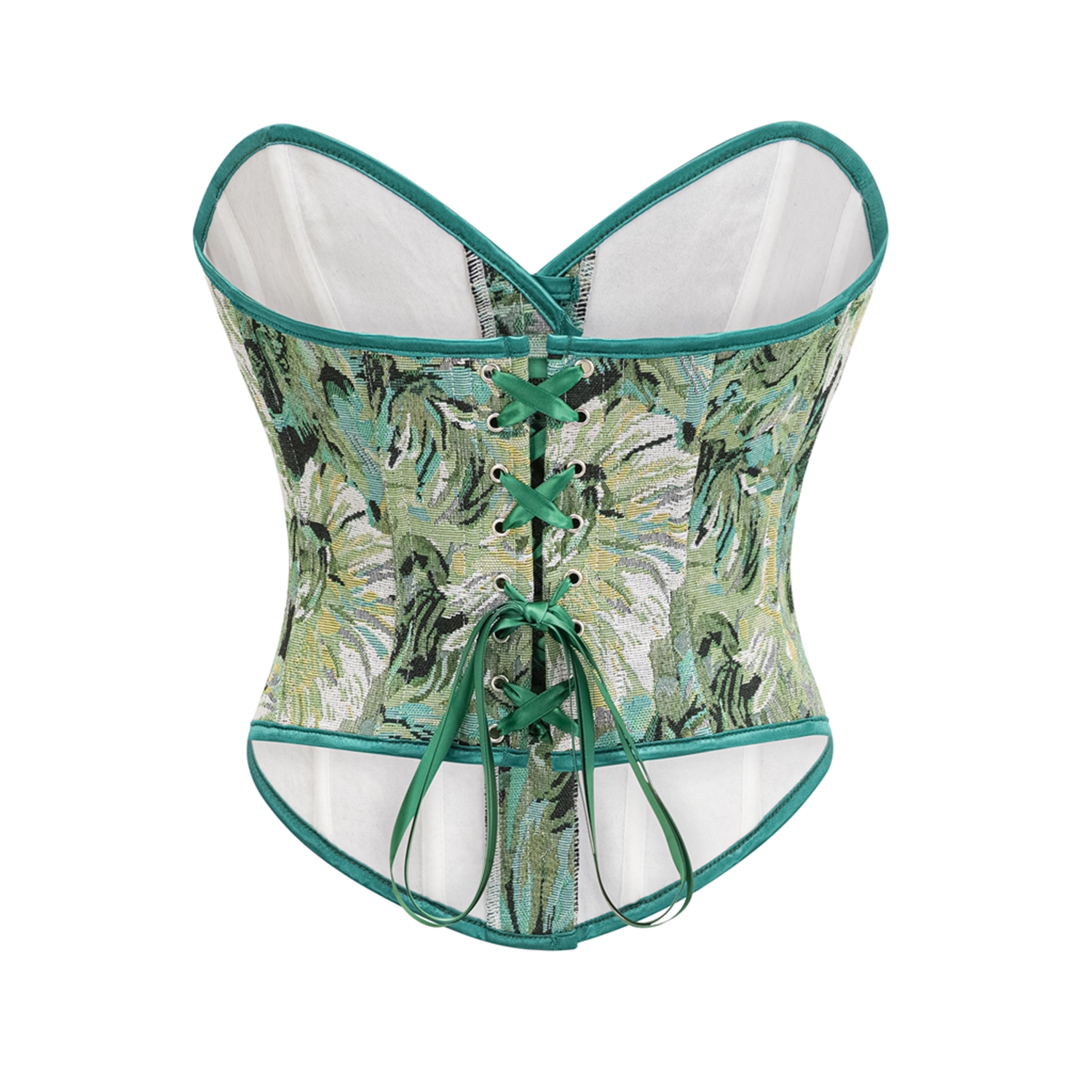 Vintage Floral Jacquard Overbust Corset Medieval Corset Top